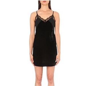 MAJE Ruiza Velvet Slip Dress Lace Lingerie Dress Sz 1 Small